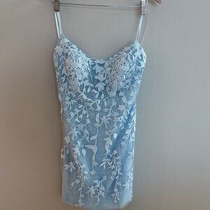 Chic Light Blue Lace Dress
